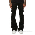 Black Custom Vintage Wash Empilled Jeans Hommes